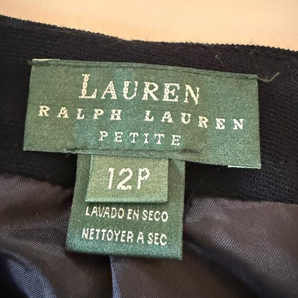 90s Vintage LAUREN RALPH LAUREN Made in USA Navy Wool Midi/Maxi Skirt 12 P - Picture 8 of 9